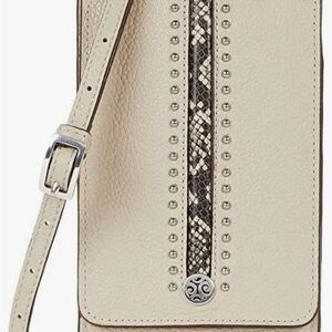 Brighton Pretty tough phone organizer NWT buff color w/ snake embossed accent